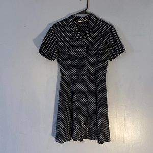 Blue polka dot mini dress